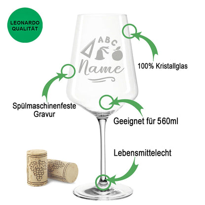 Leonardo Weingläser mit Gravur "Beste Lehrer/in" Design