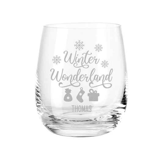 Teelicht mit Gravur - Winter Wonderland mit Namen