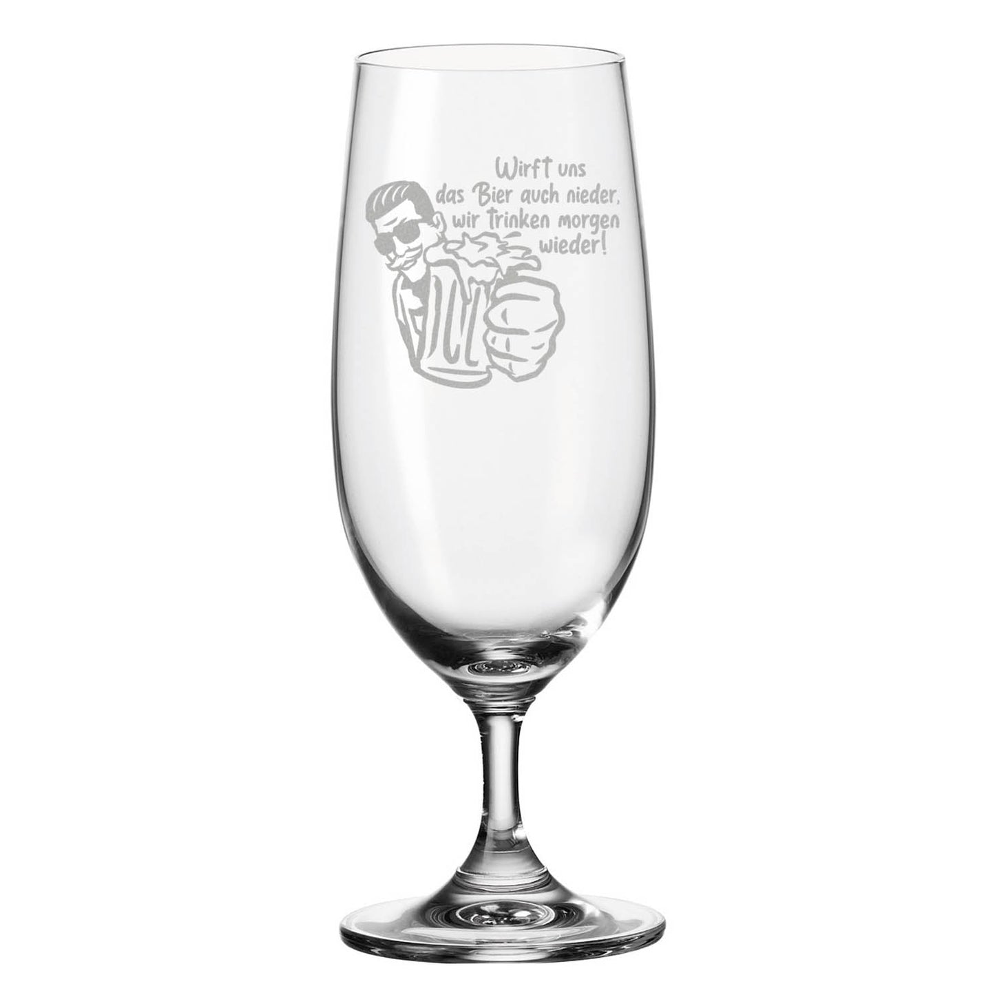 Leonardo Bierglas mit Gravur "Wirft uns das Bier auch nieder"