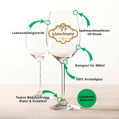 Leonardo Weinglas "Weinranke" mit Namen Gravur