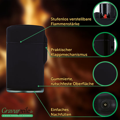 Elektrisches Feuerzeug - Jet Flamme - Nachfüllbar - Poker Design