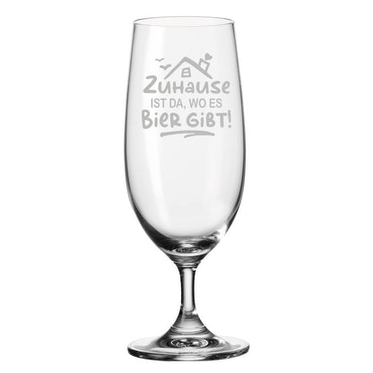 Leonardo Bierglas mit Gravur "Zuhause ist da, wo es Bier gibt"