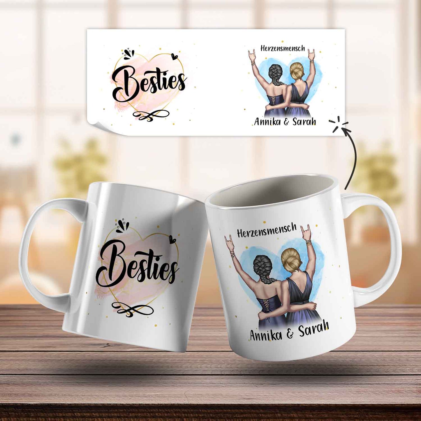 Bedruckte Tasse mit Konfiguration - Beste Freundin
