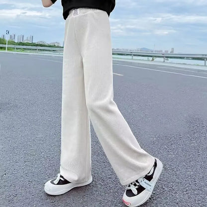 Girls Wide Leg Pants New Spring and Autumn Trendy Children's Corduroy - Meloni2