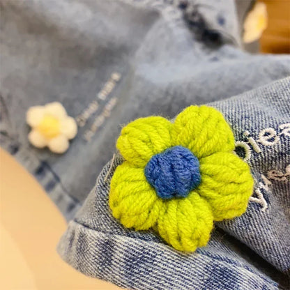 Ambroidered Flower Girl Jeans Baby Boy Kids Jeans Girl Pants Daduhey - Meloni2