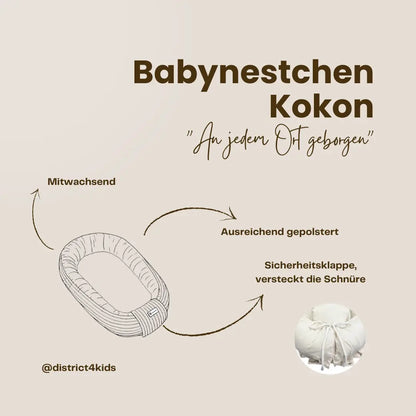Baby nest made of teddy fabric boucle – a baby cocoon that grows with your child