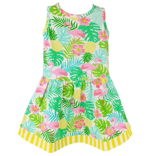 Mädchen Kleid Pink Flamingo - Meloni2