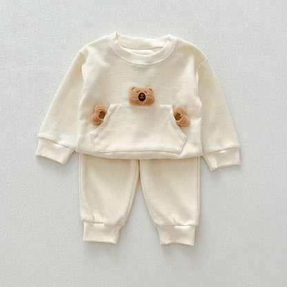Casual and Versatile Two-Piece Set: Teddy Top Pullover and Pants for - Meloni2