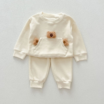 Casual and Versatile Two-Piece Set: Teddy Top Pullover and Pants for - Meloni2