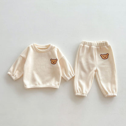 Infant Baby Bear Head Long-sleeved Combo Pants In Sets - Meloni2