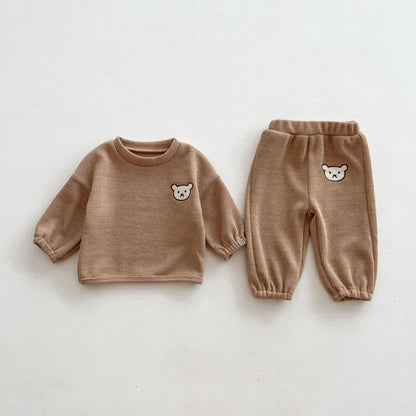 Infant Baby Bear Head Long-sleeved Combo Pants In Sets - Meloni2