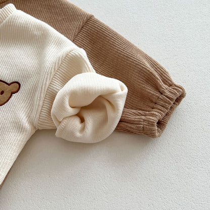Infant Baby Bear Head Long-sleeved Combo Pants In Sets - Meloni2