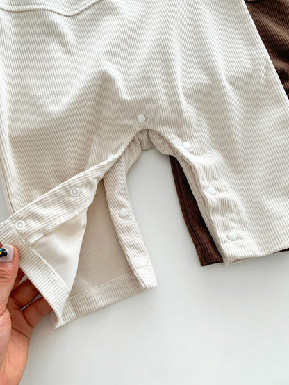 Infant Baby Bear Head Corduroy Combo Overalls In Sets - Meloni2