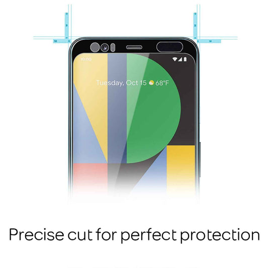 NALIA Schutzglas kompatibel mit Google Pixel 4 Glas, 9H Full-Cover Screen Display Schutz, Handy Schutzfolie Bildschirm-Abdeckung Schutz-Film Protector Tempered Glass Case Klar - Transparent Schwarz