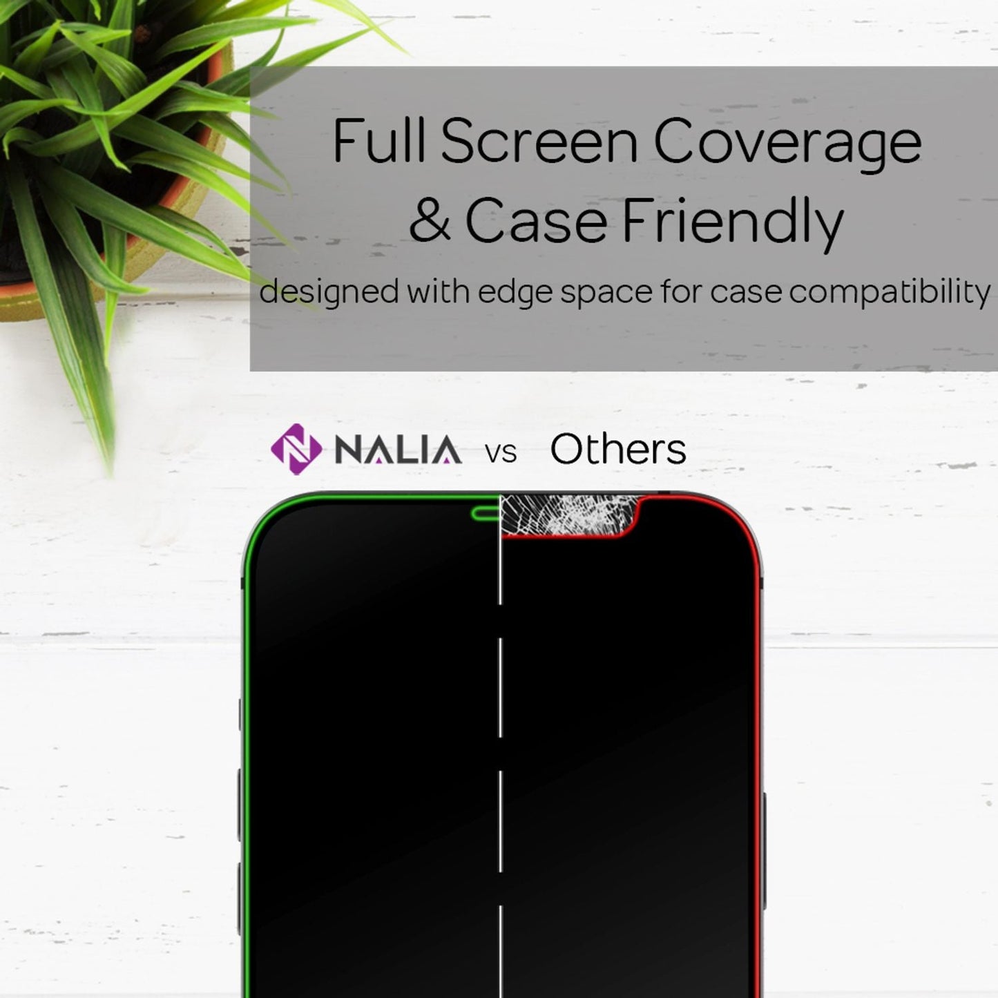 NALIA 4x Schutzglas & 1x Schablone - Set kompatibel mit iPhone 12 Mini Glas, 9H Full-Screen Glasfolie [Case-Friendly] mit Applikator, einfache Installation, hoher Handy Displayschutz - Transparent