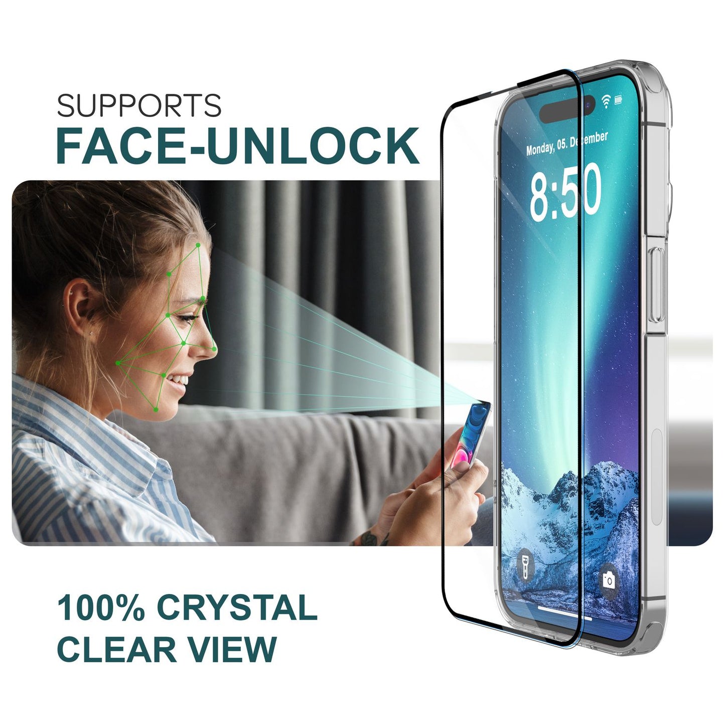 NALIA 2x Schutzglas & 1x Schablone - Set kompatibel mit iPhone 15 Plus Glas, 9H Full-Screen Glasfolie [Case-Friendly], Applikator einfache Installation, Transparenter Displayschutz mit schwarzem Rand