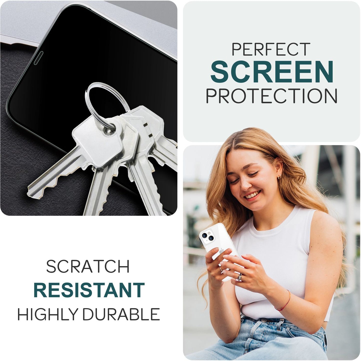 NALIA 2x Schutzglas & 1x Schablone - Set kompatibel mit iPhone 15 Plus Glas, 9H Full-Screen Glasfolie [Case-Friendly], Applikator einfache Installation, Transparenter Displayschutz mit schwarzem Rand