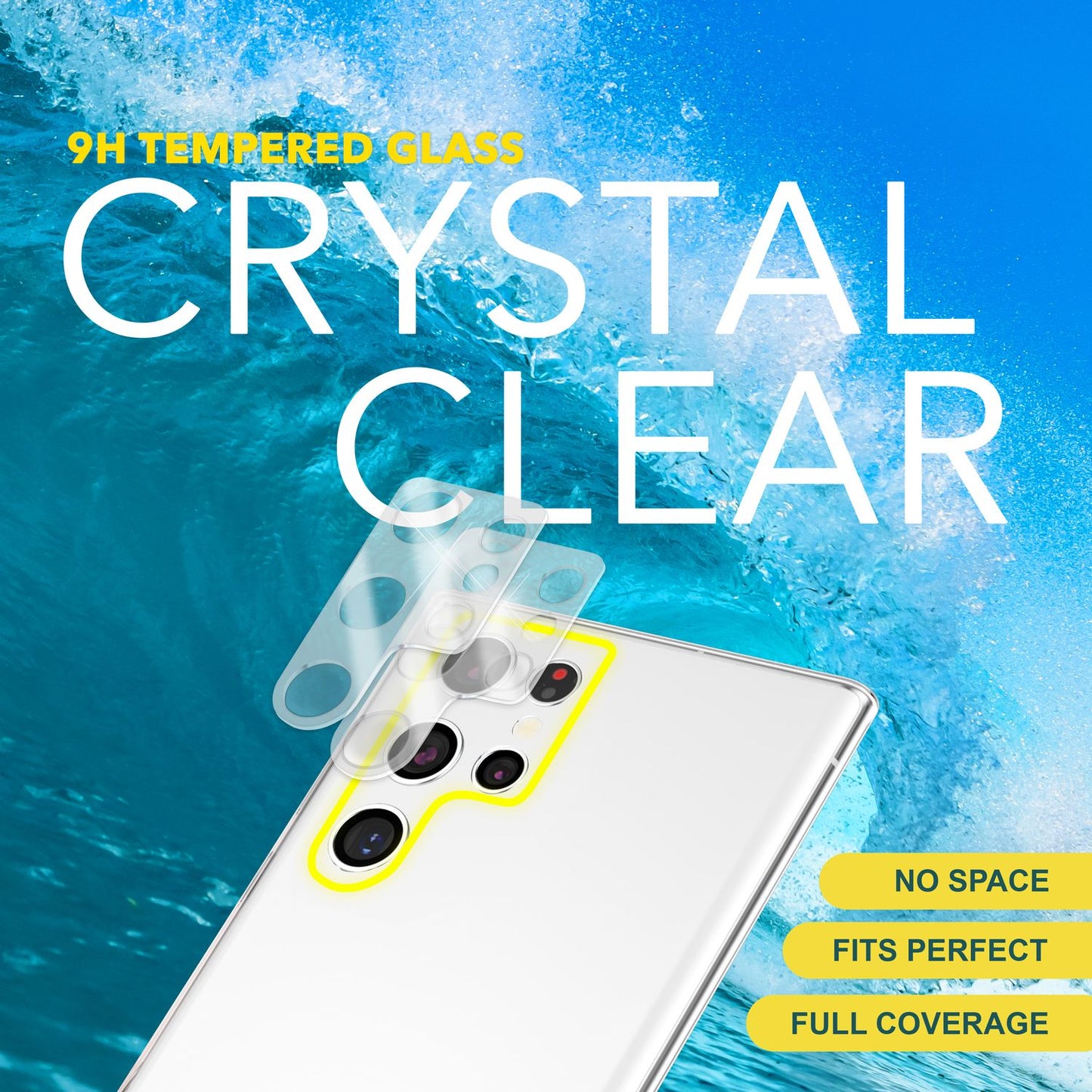 NALIA [2 Stück] Kamera-Schutzglas kompatibel mit Samsung Galaxy S24 Ultra Glas, Klarer Robuster Linsen-Schutz für Rückkamera, Gehärtete Glasfolie mit Zwischenraum-Abdeckung, Anti-Gelb Kameraschutz
