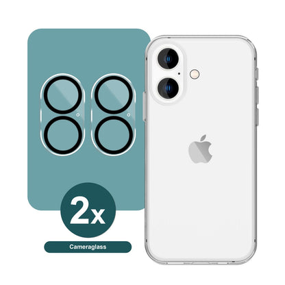 NALIA 2x Kamera-Schutzglas kompatibel mit iPhone 16 Glas, Klarer Linsen-Schutz für Rückkamera, Kameraglas 9H Tempered Glass Protector Glasfolie mit Zwischenraum-Abdeckung, Kameraschutz Transparent