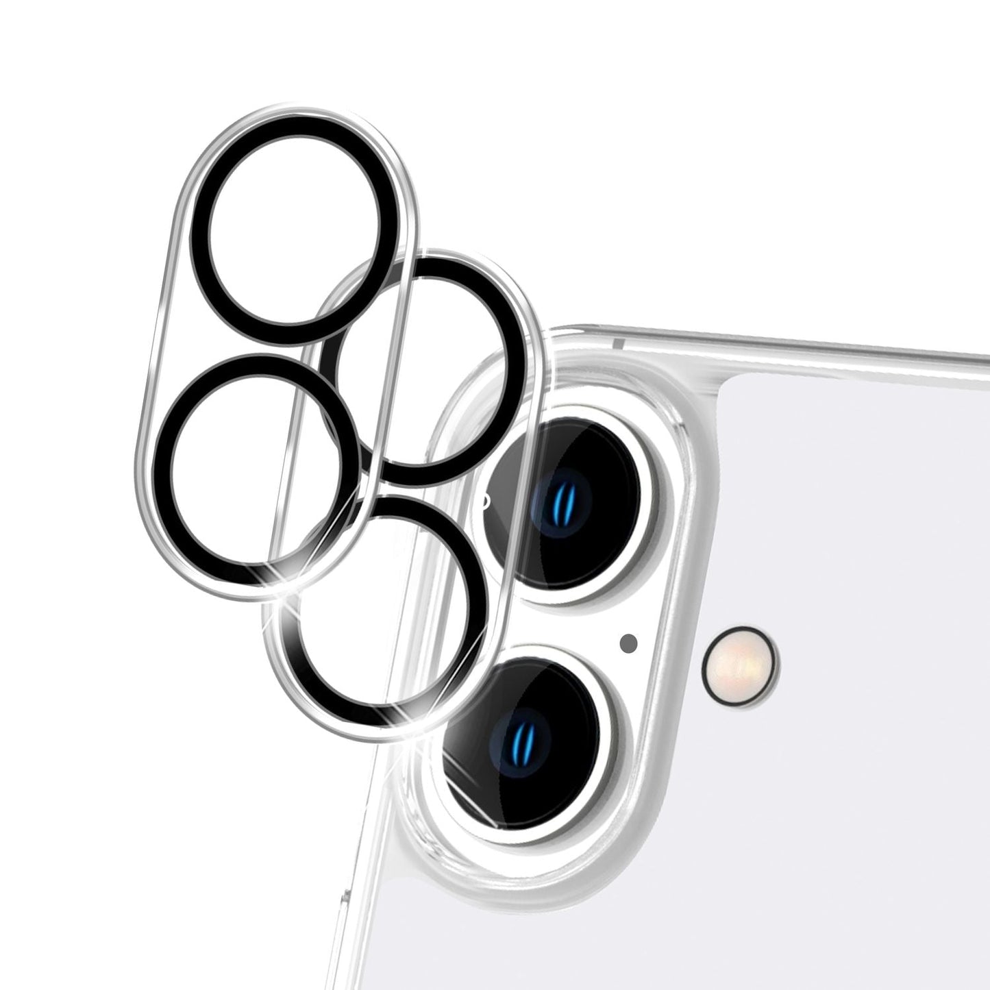NALIA 2x Kamera-Schutzglas kompatibel mit iPhone 16 Plus Glas, Klarer Linsen-Schutz für Rückkamera, Kameraglas 9H Tempered Glass Protector Glasfolie Zwischenraum-Abdeckung, Kameraschutz Transparent