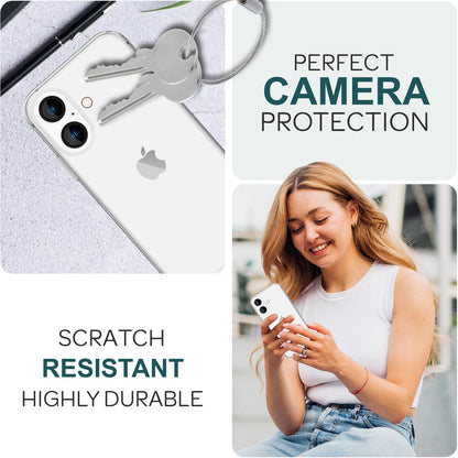 NALIA 2x Kamera-Schutzglas kompatibel mit iPhone 16 Plus Glas, Klarer Linsen-Schutz für Rückkamera, Kameraglas 9H Tempered Glass Protector Glasfolie Zwischenraum-Abdeckung, Kameraschutz Transparent