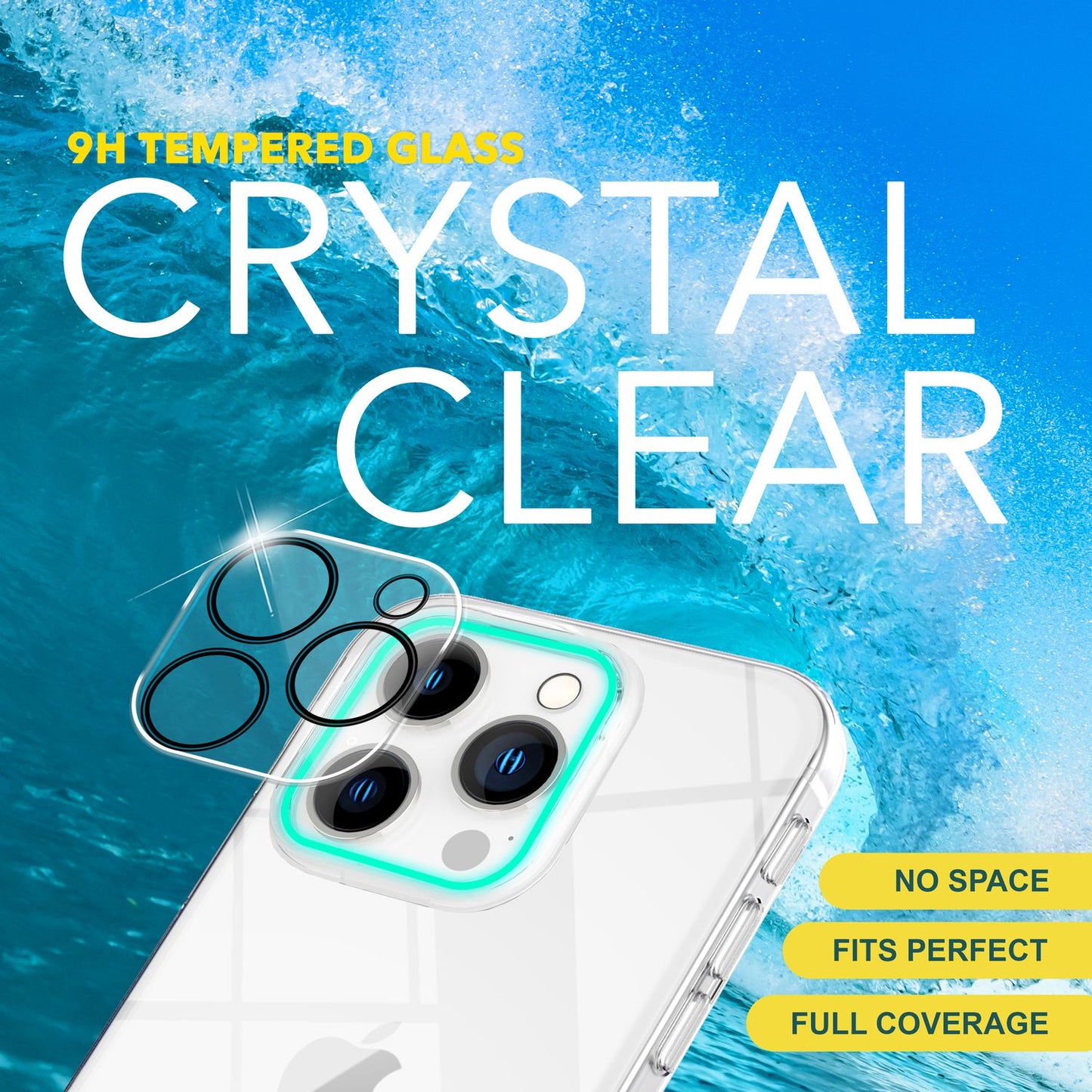 NALIA 2x Kamera-Schutzglas kompatibel mit iPhone 16 Pro Glas, Klarer Linsen-Schutz für Rückkamera, Kameraglas 9H Tempered Glass Protector Glasfolie Zwischenraum-Abdeckung, Kameraschutz Transparent