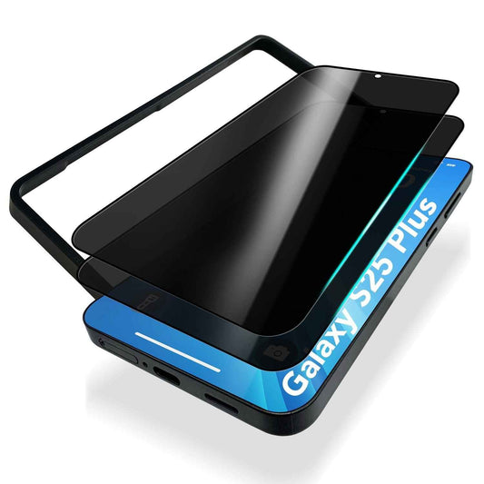 NALIA Privacy Blickschutzglas für Samsung Galaxy S25 Plus – Inkl. Montagerahmen & 9H Härte – ANTISPYX PRO (Anti-Spy Displayschutz Full-Cover) – Marke aus Berlin