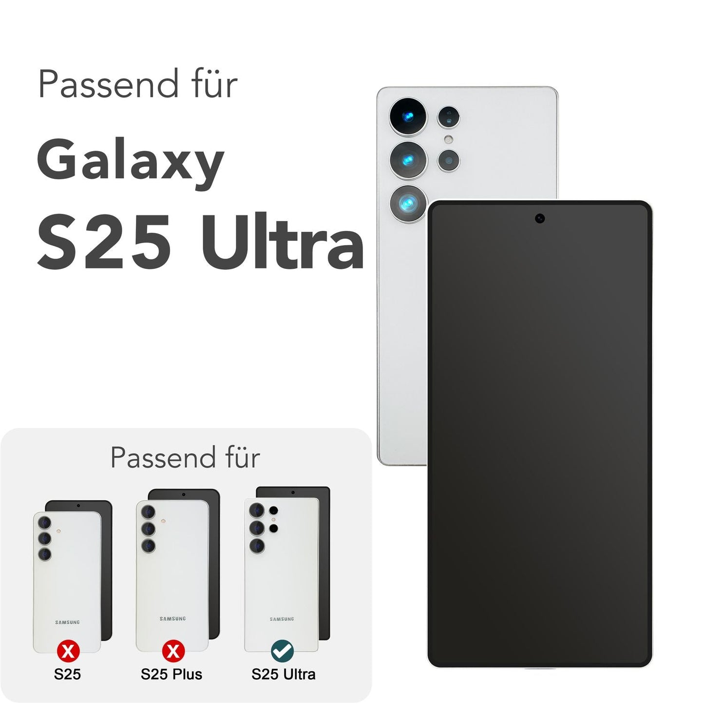 NALIA Privacy Blickschutzglas für Samsung Galaxy S25 Ultra – Inkl. Montagerahmen & 9H Härte – ANTISPYX PRO (Anti-Spy Displayschutz Full-Cover) – Marke aus Berlin