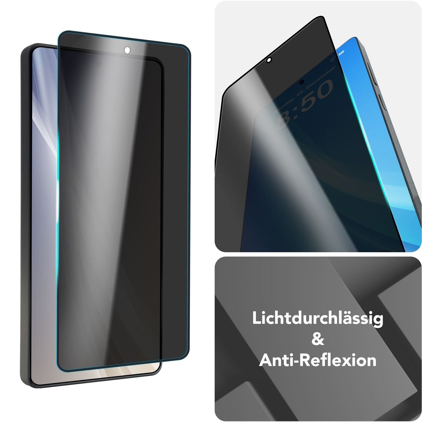 NALIA Privacy Blickschutzglas für Samsung Galaxy S25 Ultra – Inkl. Montagerahmen & 9H Härte – ANTISPYX PRO (Anti-Spy Displayschutz Full-Cover) – Marke aus Berlin
