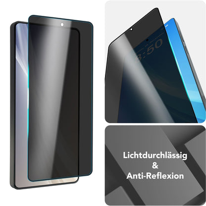 NALIA Privacy Blickschutzglas für Samsung Galaxy S25 Ultra – Inkl. Montagerahmen & 9H Härte – ANTISPYX PRO (Anti-Spy Displayschutz Full-Cover) – Marke aus Berlin