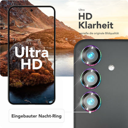 NALIA Glas Kameraschutzringe für Samsung Galaxy S25 Plus – Linsenschutz & Case Friendly – FOCUS.PRO CLX (9H Härtegrad & Montagerahmen) – Marke aus Berlin