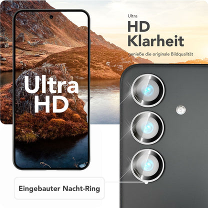 NALIA Glas Kameraschutzringe für Samsung Galaxy S25 Plus – Linsenschutz & Case Friendly – FOCUS.PRO CLX (9H Härtegrad & Montagerahmen) – Marke aus Berlin