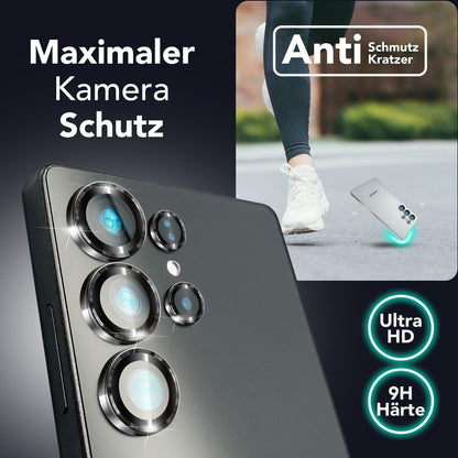NALIA Glas Kameraschutzringe für Samsung Galaxy S25 Ultra – Linsenschutz & Case Friendly – FOCUS.PRO CLX (9H Härtegrad & Montagerahmen) – Marke aus Berlin