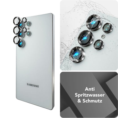 NALIA Glas Kameraschutzringe für Samsung Galaxy S25 Ultra – Linsenschutz & Case Friendly – FOCUS.PRO CLX (9H Härtegrad & Montagerahmen) – Marke aus Berlin