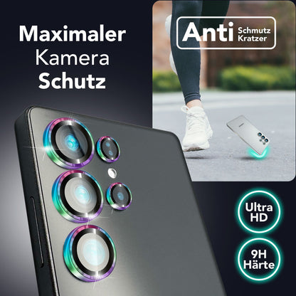 NALIA Glas Kameraschutzringe für Samsung Galaxy S25 Ultra – Linsenschutz & Case Friendly – FOCUS.PRO CLX (9H Härtegrad & Montagerahmen) – Marke aus Berlin