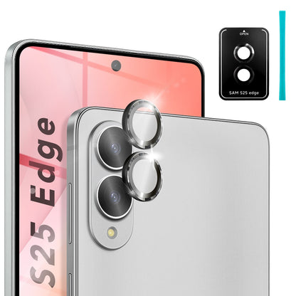 NALIA Glas Kameraschutzringe für Samsung Galaxy S25 Edge – Linsenschutz & Case Friendly – FOCUS.PRO CLX (9H Härtegrad & Montagerahmen) – Marke aus Berlin