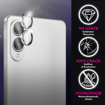 NALIA Glas Kameraschutzringe für Samsung Galaxy S25 Edge – Linsenschutz & Case Friendly – FOCUS.PRO CLX (9H Härtegrad & Montagerahmen) – Marke aus Berlin