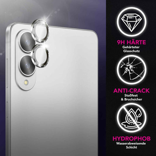 NALIA Glas Kameraschutzringe für Samsung Galaxy S25 Edge – Linsenschutz & Case Friendly – FOCUS.PRO CLX (9H Härtegrad & Montagerahmen) – Marke aus Berlin