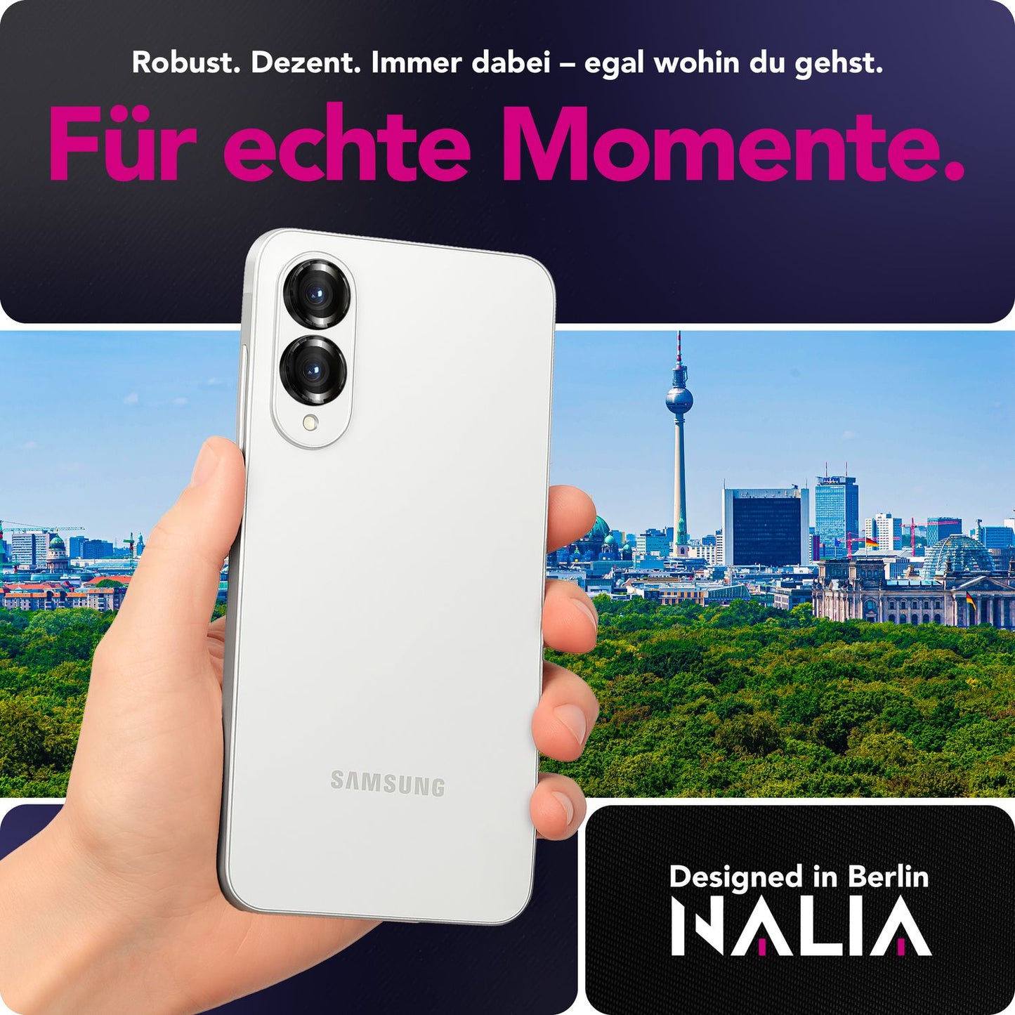 NALIA Glas Kameraschutzringe für Samsung Galaxy S25 Edge – Linsenschutz & Case Friendly – FOCUS.PRO CLX (9H Härtegrad & Montagerahmen) – Marke aus Berlin