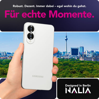 NALIA Glas Kameraschutzringe für Samsung Galaxy S25 Edge – Linsenschutz & Case Friendly – FOCUS.PRO CLX (9H Härtegrad & Montagerahmen) – Marke aus Berlin