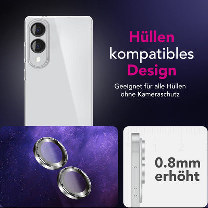 NALIA Glas Kameraschutzringe für Samsung Galaxy S25 Edge – Linsenschutz & Case Friendly – FOCUS.PRO CLX (9H Härtegrad & Montagerahmen) – Marke aus Berlin