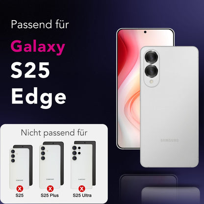NALIA Glas Kameraschutzringe für Samsung Galaxy S25 Edge – Linsenschutz & Case Friendly – FOCUS.PRO CLX (9H Härtegrad & Montagerahmen) – Marke aus Berlin