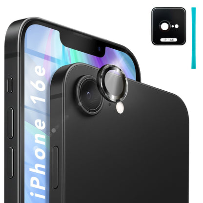 NALIA Glas Kameraschutzringe für iPhone 16e / 17e – Linsenschutz & Case Friendly – FOCUS.PRO CLX (9H Härtegrad & Montagerahmen) – Marke aus Berlin