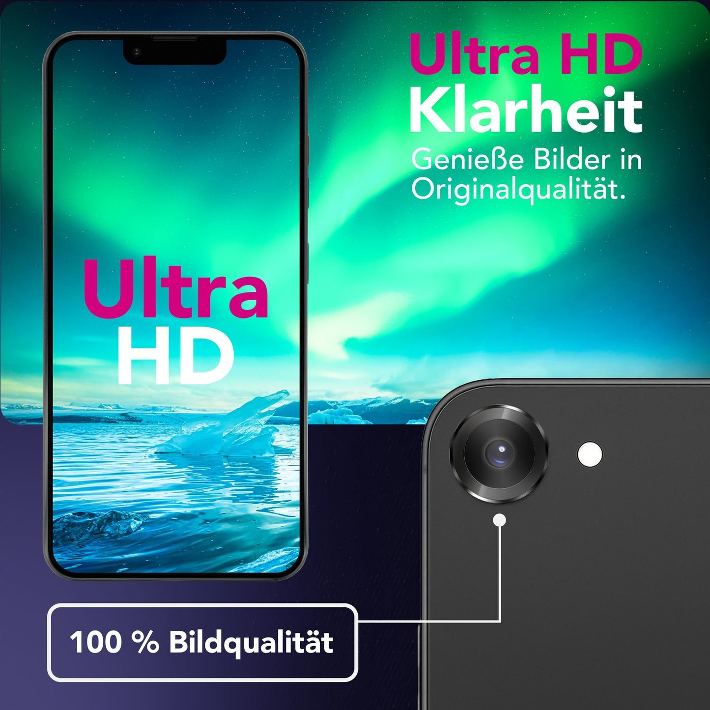 NALIA Glas Kameraschutzringe für iPhone 16e / 17e – Linsenschutz & Case Friendly – FOCUS.PRO CLX (9H Härtegrad & Montagerahmen) – Marke aus Berlin