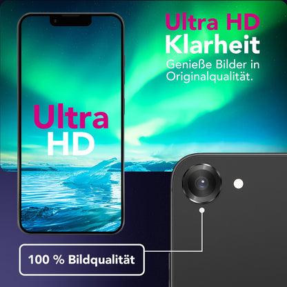 NALIA Glas Kameraschutzringe für iPhone 16e / 17e – Linsenschutz & Case Friendly – FOCUS.PRO CLX (9H Härtegrad & Montagerahmen) – Marke aus Berlin
