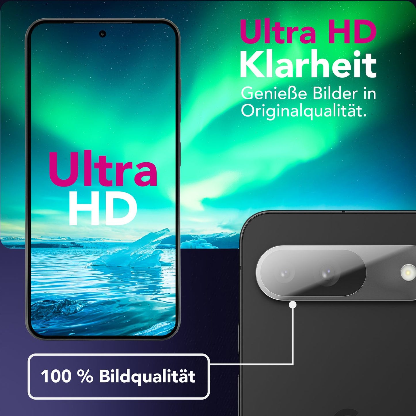 NALIA 2x Kameraschutzglas für Google Pixel 9 – Linsenschutz 9H & Case-Friendly – FOCUS.X2 MAX (HD-Echtglas Transparent) – Marke aus Berlin