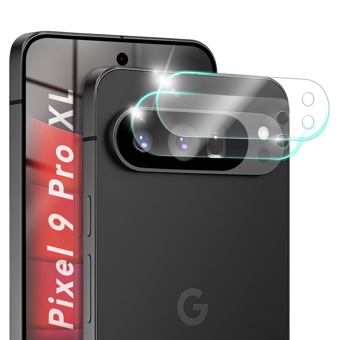 NALIA 2x Kameraschutzglas für Google Pixel 9 Pro XL – Linsenschutz 9H & Case-Friendly – FOCUS.X2 MAX (HD-Echtglas Transparent) – Marke aus Berlin