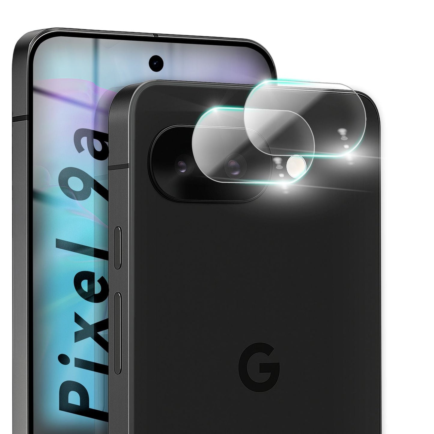 NALIA 2x Kameraschutzglas für Google Pixel 9a – Linsenschutz 9H & Case-Friendly – FOCUS.X2 MAX (HD-Echtglas Transparent) – Marke aus Berlin