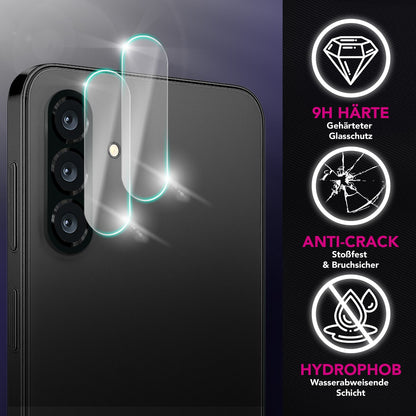 NALIA 2x Kameraschutzglas für Samsung Galaxy A26 – Linsenschutz 9H & Case-Friendly – FOCUS.X2 MAX (HD-Echtglas Transparent) – Marke aus Berlin