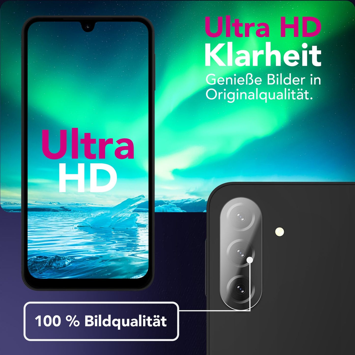NALIA 2x Kameraschutzglas für Samsung Galaxy A26 – Linsenschutz 9H & Case-Friendly – FOCUS.X2 MAX (HD-Echtglas Transparent) – Marke aus Berlin